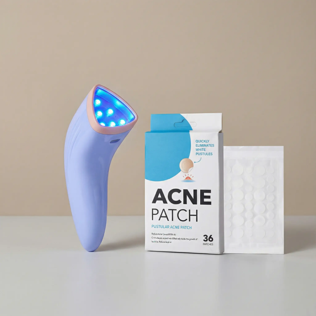 ערכת טיפול באקנה 4 ב-1 בטכנולוגיית אור כחול ואדום